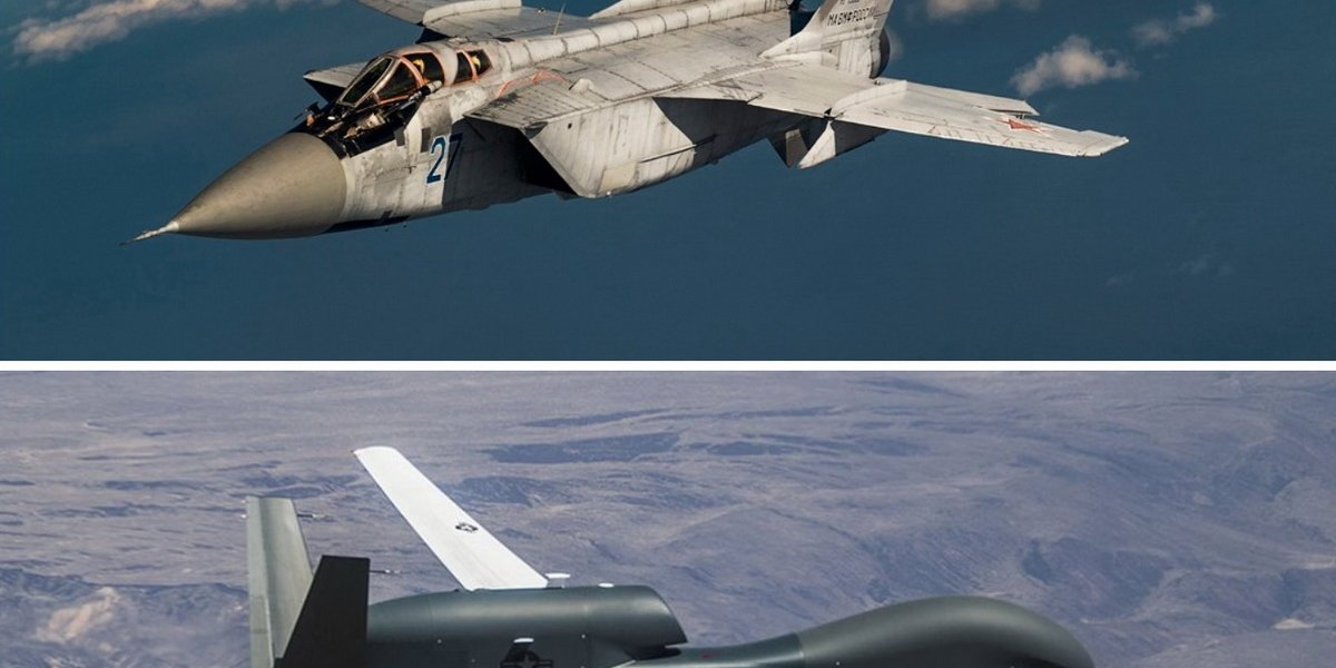 FighterBomber раскрыл детали инцидента с МиГ-31 и дроном США Global Hawk над Черным морем (ВИДЕО)