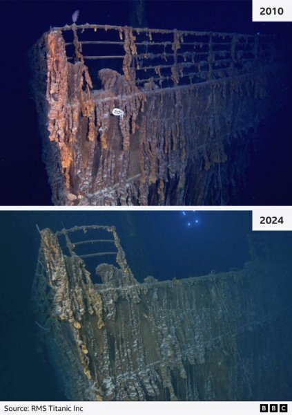 Уникальные фотографии медленного разрушения «Титаника» на дне моря