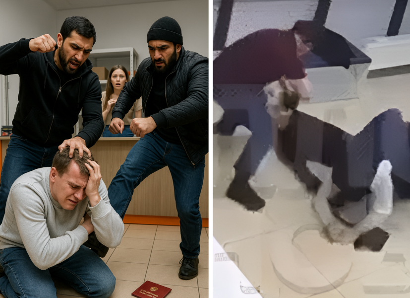 «Больно, помогите!»: двое приезжих жестко избили силовика в пункте выдачи, после того как он попытался предотвратить кражу.