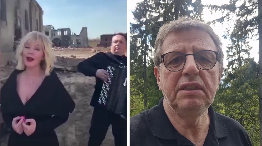 «Какая ужасная пошлость»: Ширвиндт жестко высказался о патриотической песне Валерии с глубоким декольте на фоне руин.