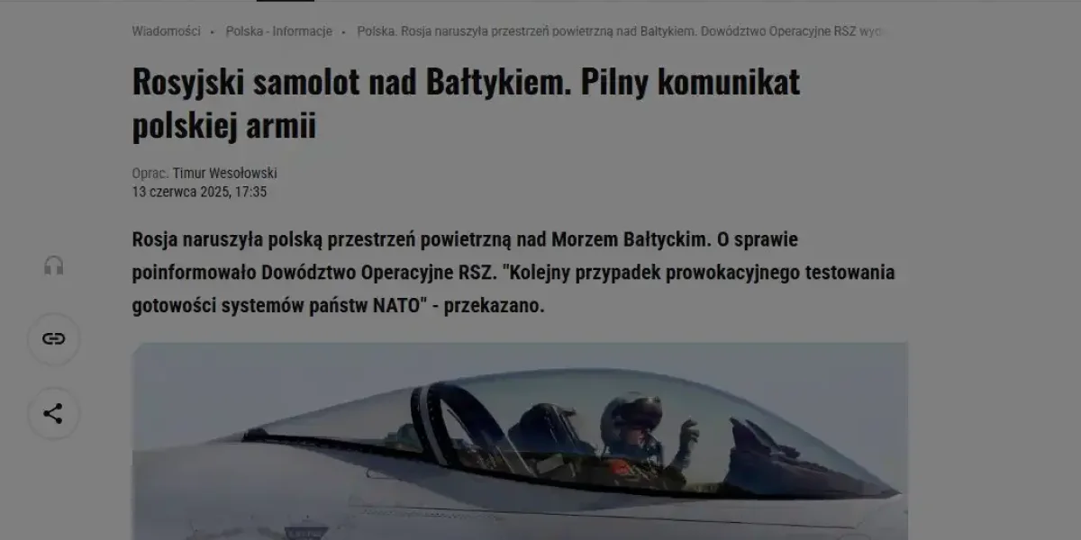 Gazeta: "Россия нарушила воздушное пространство Польши над Балтийским морем". Комментарии поляков