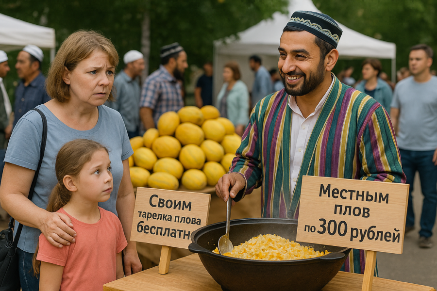 "Братьям плов бесплатно, местным по 300 рублей": в Красноярске проходит сразу два иностранных праздника, организованных мэрией.