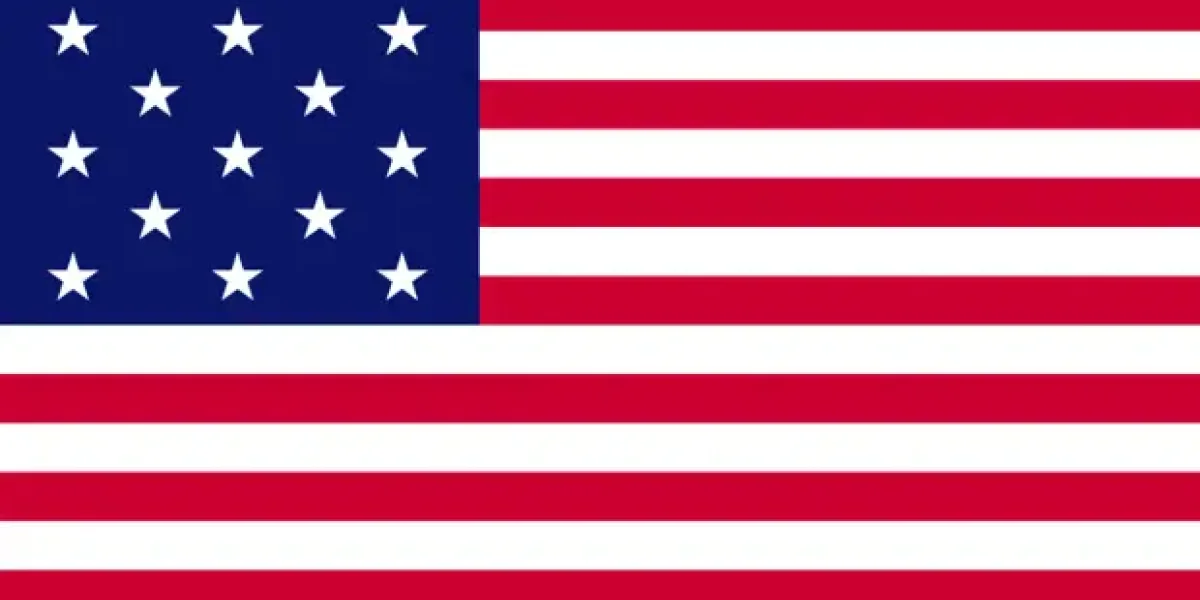 Вот такой был сначала флаг у США. Почему там была змея?