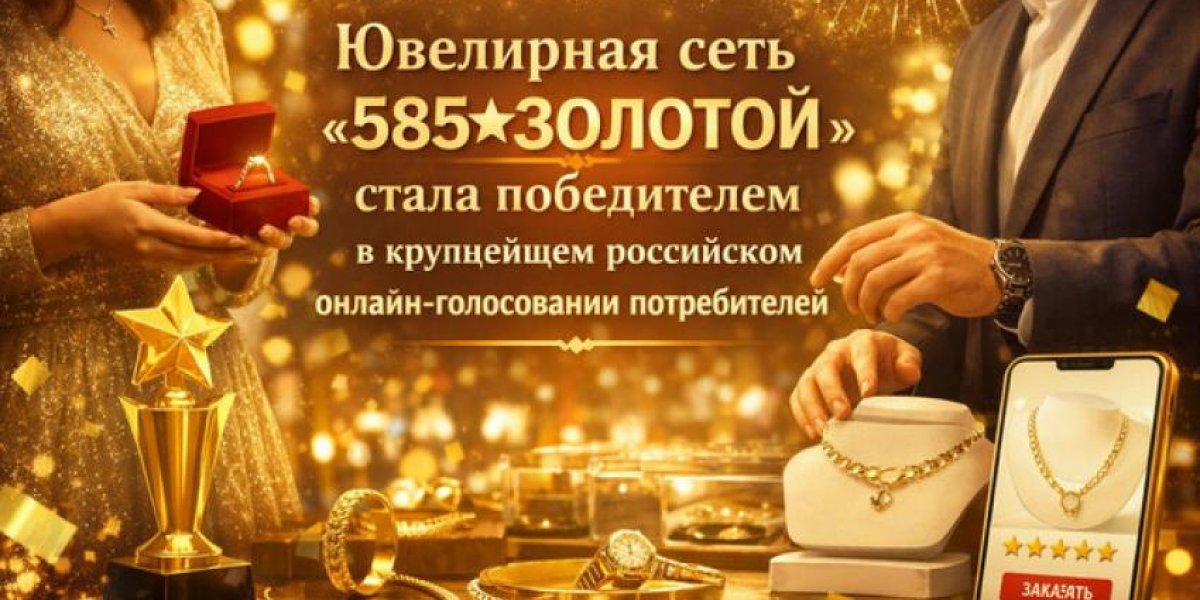 Ювелирная сеть &laquo;585*ЗОЛОТОЙ&raquo; стала №1 по итогам крупнейшего потребительского онлайн-голосования в России