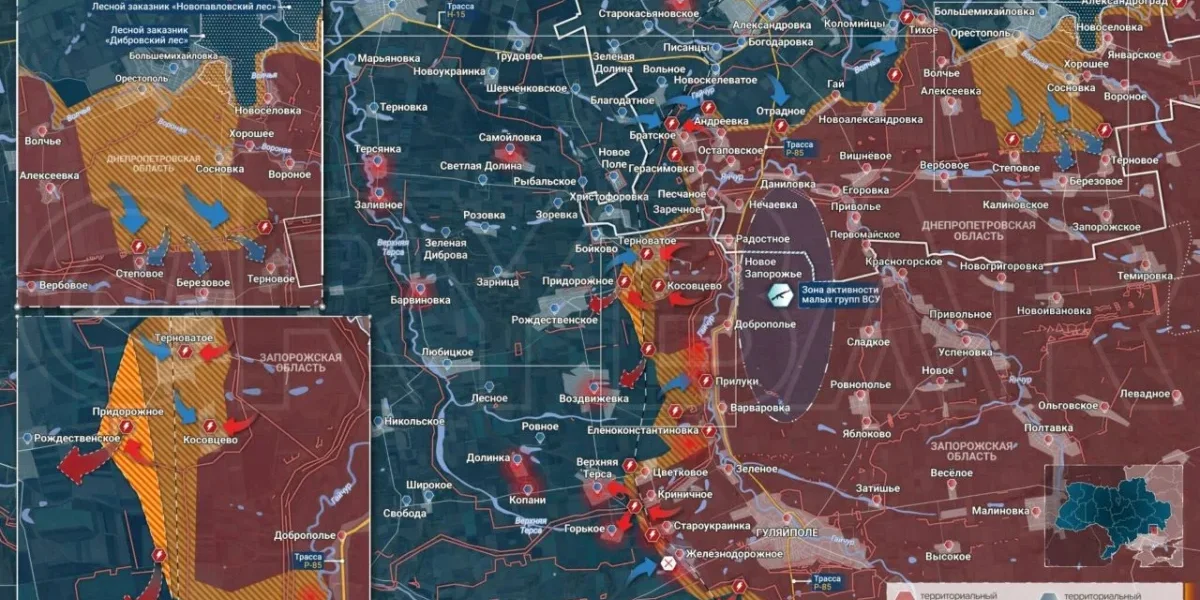 Карта СВО на 23 февраля: продвижение ВС РФ на Запорожском и Краснолиманском направлениях, последние новости спецоперации РФ на Украине