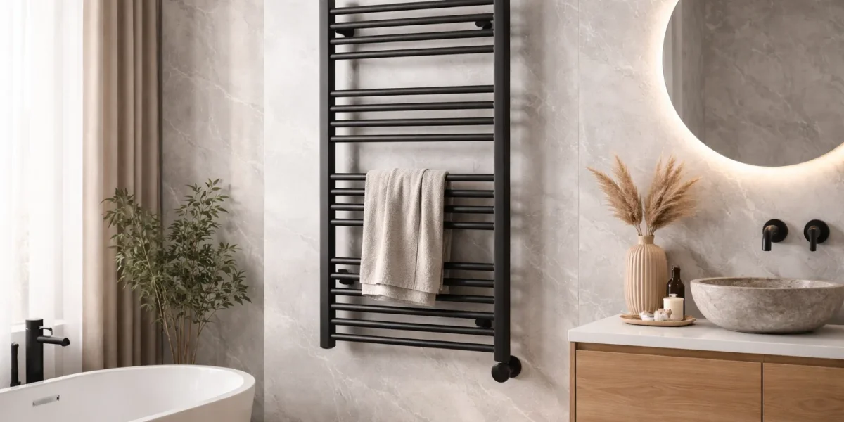 Черный электрический полотенцесушитель &mdash; практично или нет