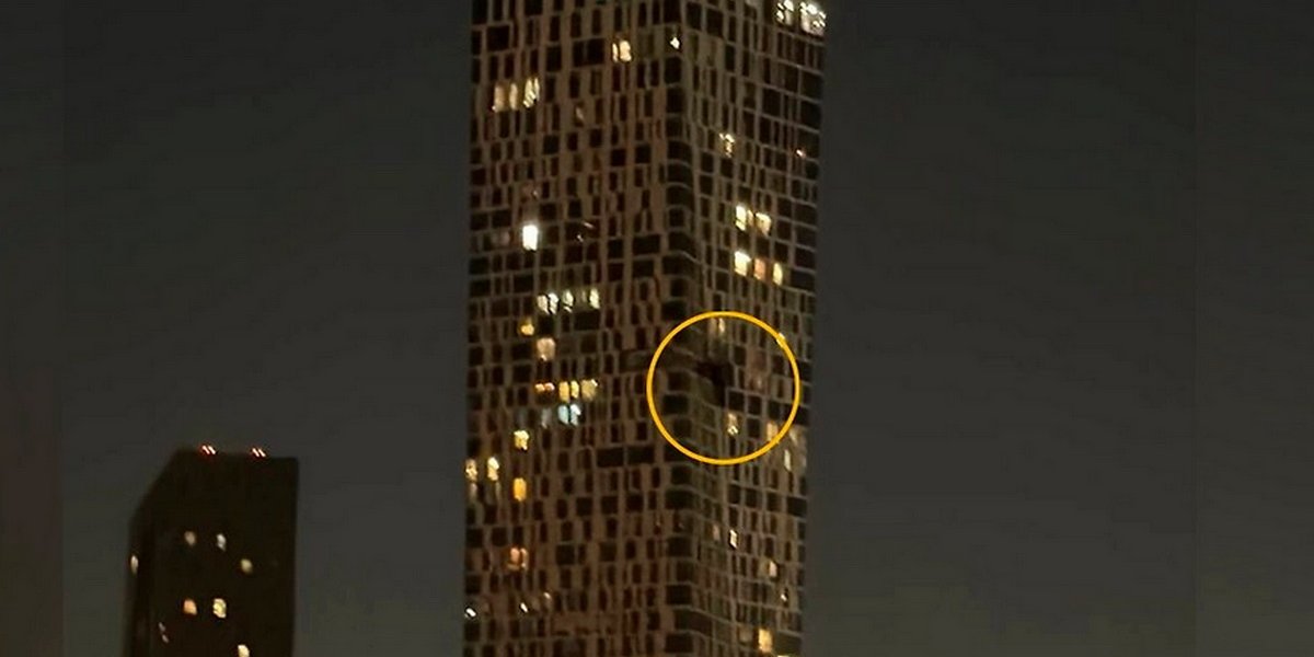 БПЛА врезался в здание на Мосфильмовской улице в Москве: появилось видео последствий (ВИДЕО)