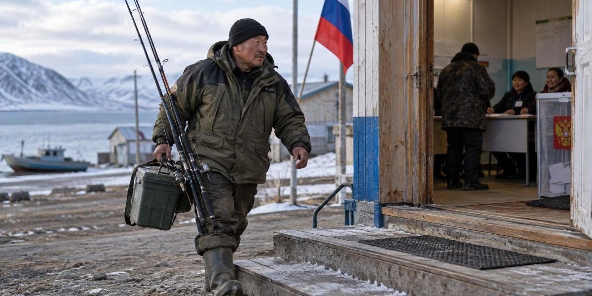 Житель Чукотки бросил рыбалку ради 100% явки в селе Нешкан: выборы в Госдуму 2026 Житель Чукотки бросил рыбалку ради 100% явки в селе Нешкан: выборы в Госдуму 2026