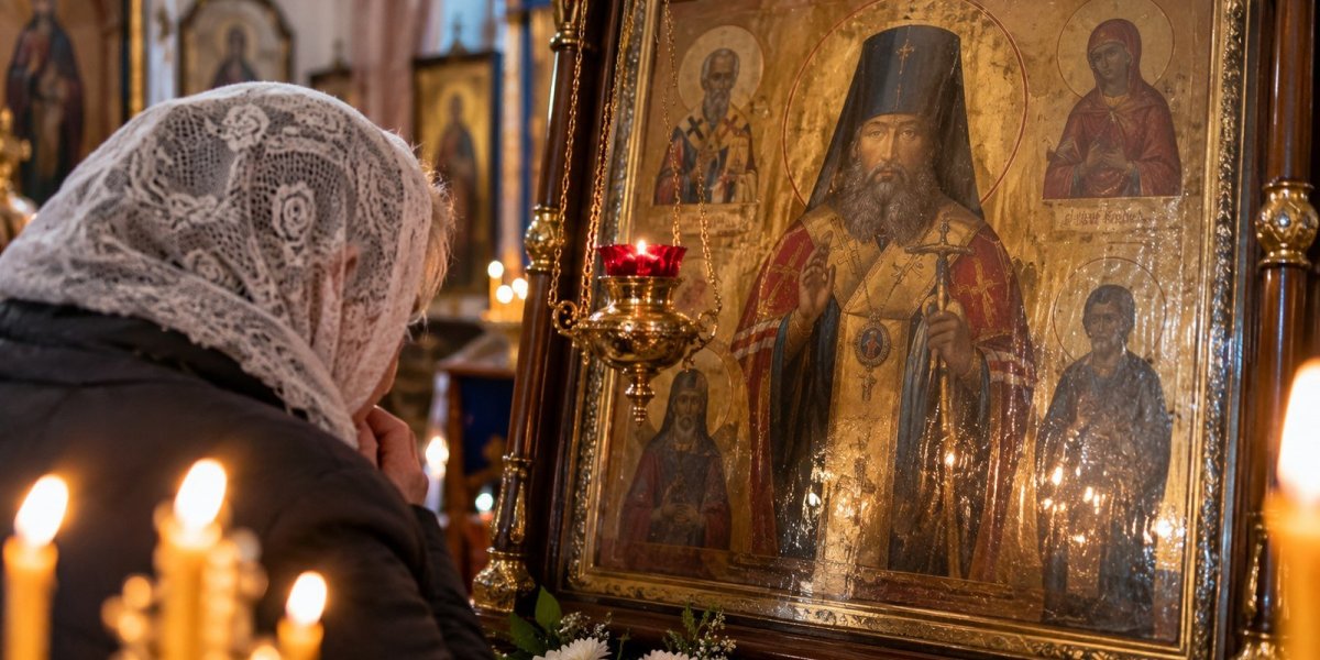 Мироточивая икона в Курской области: в храме Любицкого обновился почерневший образ святителя Иоасафа Белгородского Мироточивая икона в Курской области: в храме Любицкого обновился почерневший образ святителя Иоасафа Белгородского