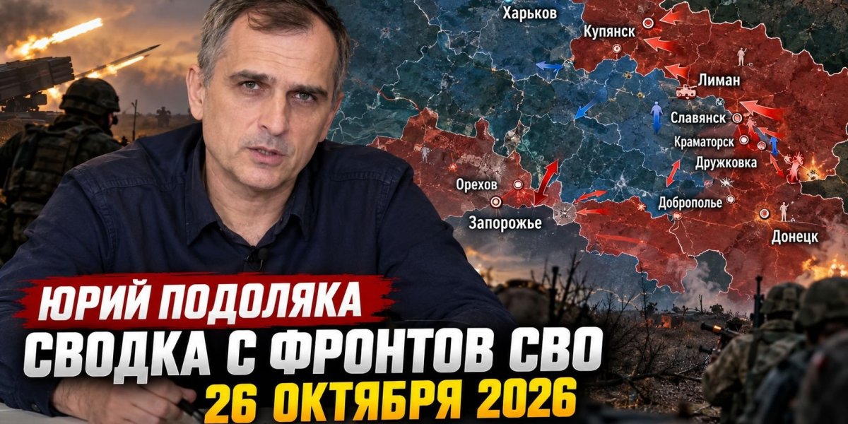 Юрий Подоляка, сводка СВО 26 октября 2026: свежая карта боевых действий, наступление ВС РФ, последние новости с фронта
